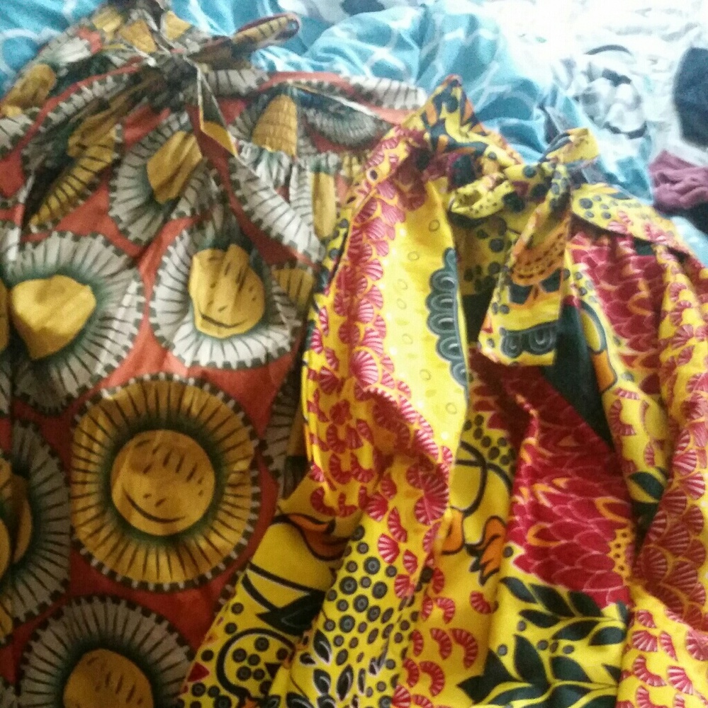 2 floor length printed skirts for one price